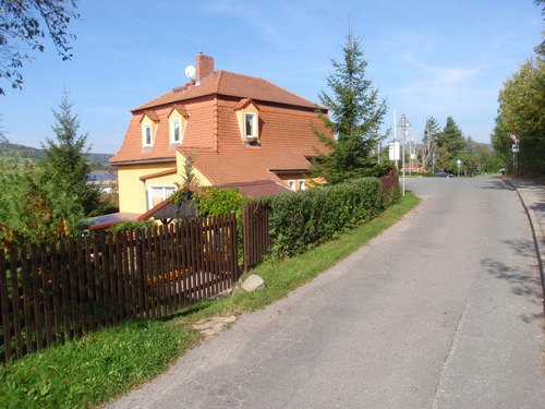 Entering the town Großjena.